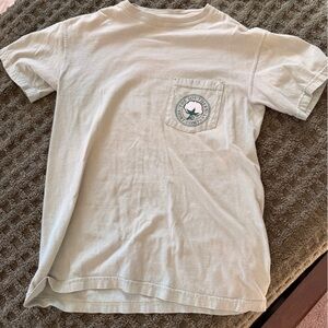 The Southern Shirt Company Cream Cotton Shirt with Logo Pocket